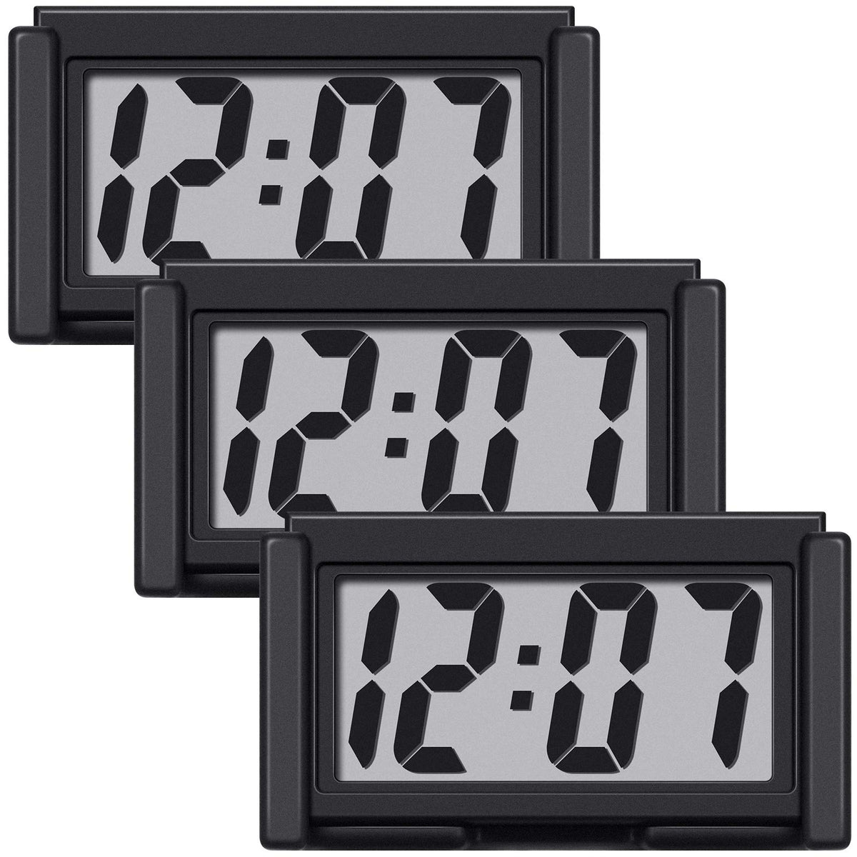Frienda 3 Pieces Mini Small Digital Clock Stick On,Black