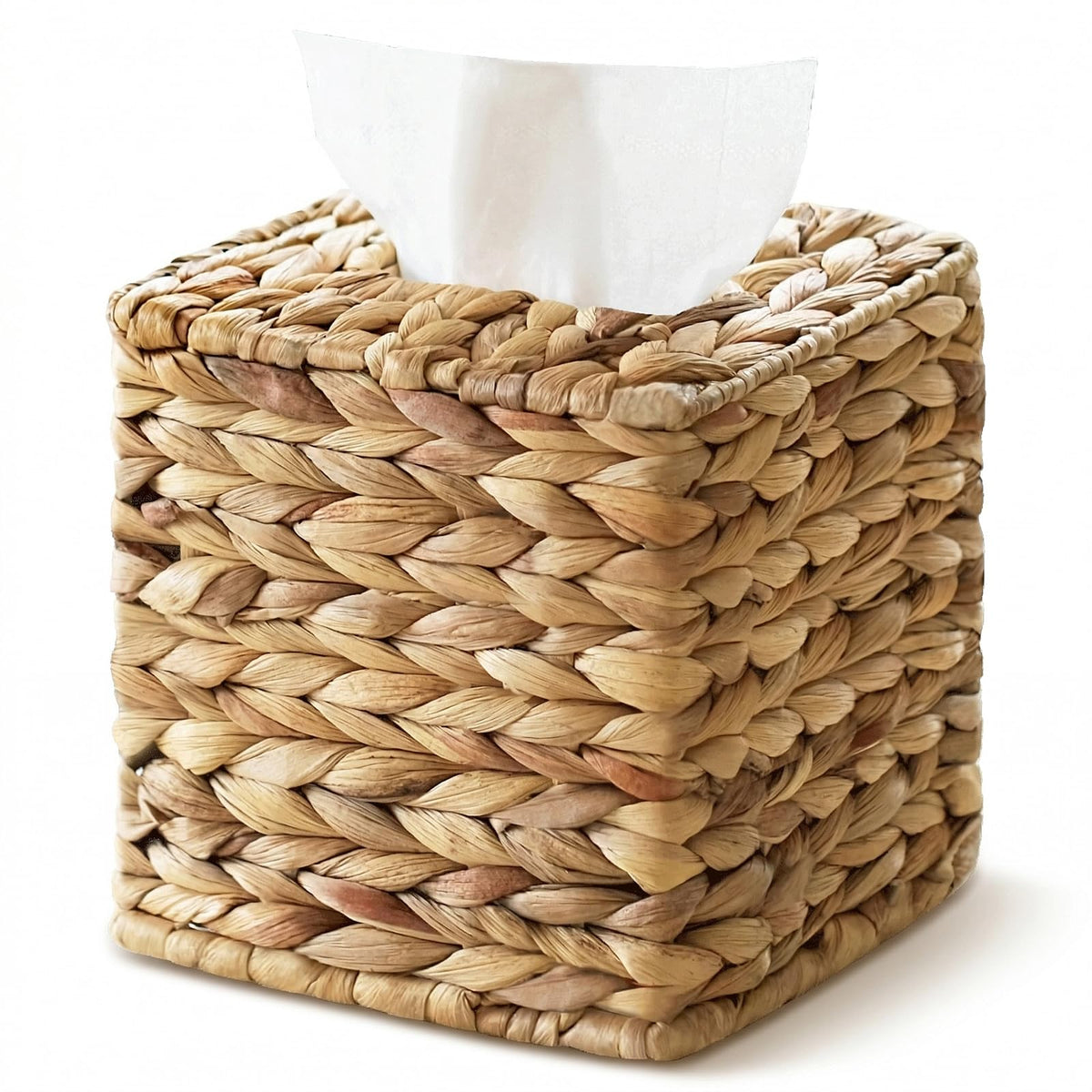 Wicker Tissue Box Cover Square, Handwoven Facial Tissue Napkin Box Holder