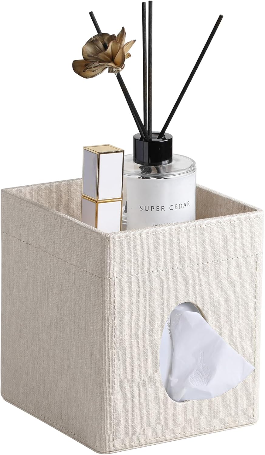 PU Leather Tissue Box Cover Square Tissue Box Holder Tissue Holder