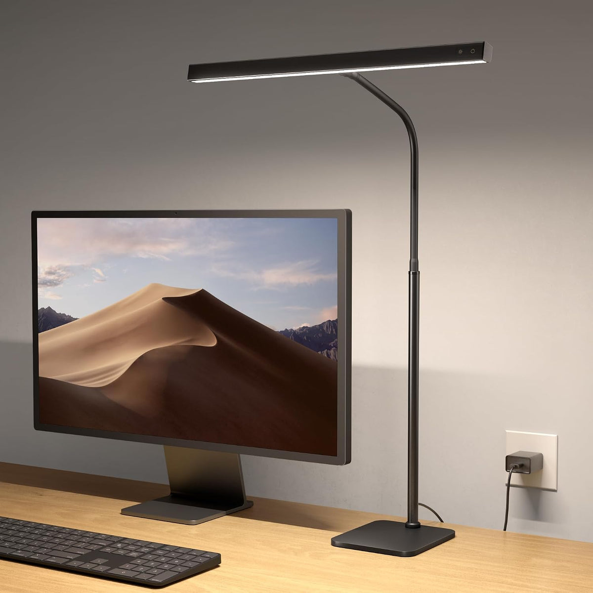 SUPERDANNY LED Desk Lamp for Home Office, Eye-Caring Desk Light with Base