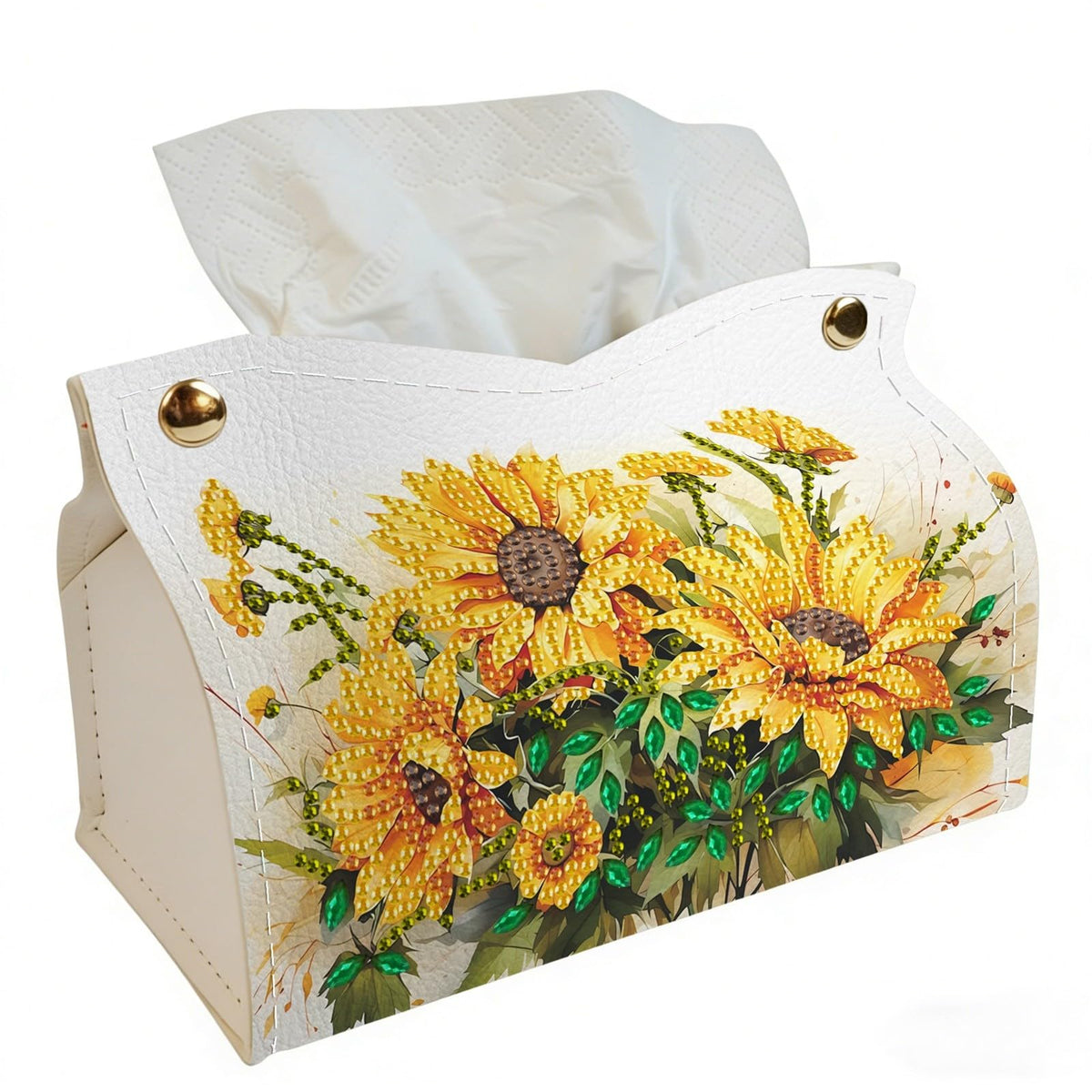 DoxQcs DIY Diamond Art Painting PU Leather Tissue Box Cover Holder