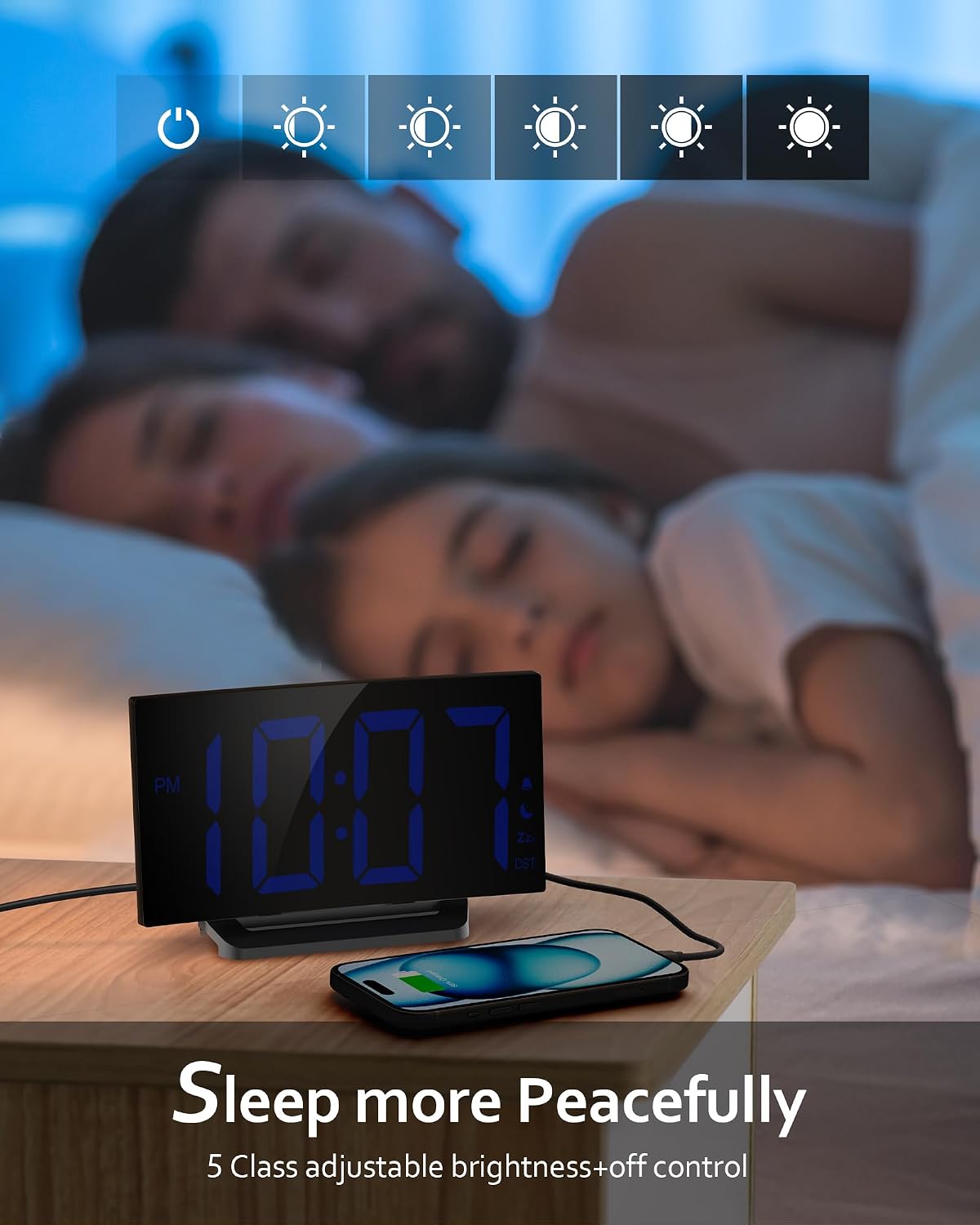 GOLOZA Digital Alarm Clock for Bedrooms, Digital Clock for Kids