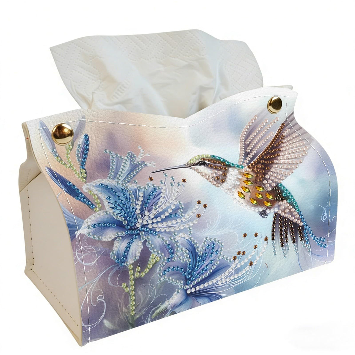 DoxQcs DIY Diamond Art Painting PU Leather Tissue Box Cover Holder