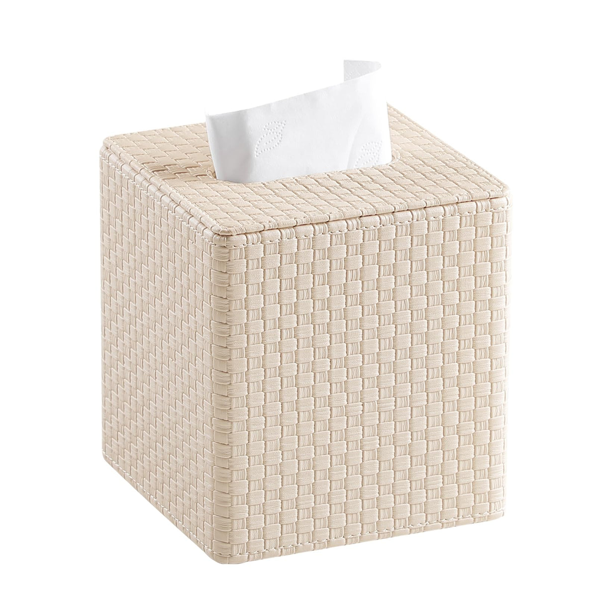 Square Tissue Box Cover, Stylish Leather Tissue Box Holder with Magnetic Bottom, Used As A Decorative Tissue Holder for Living Rooms, Bedrooms, and Desks (Brown Grape Pattern)