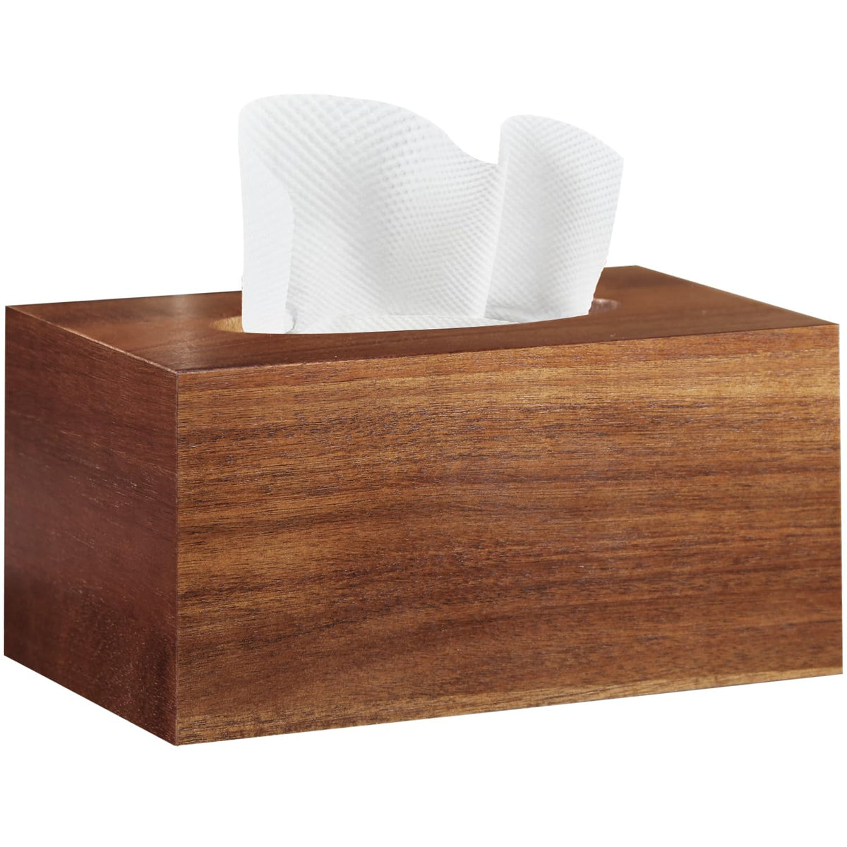 Tissue Box Cover, Wood Tissue Box Holder Rectangle with Slide-Out Bottom