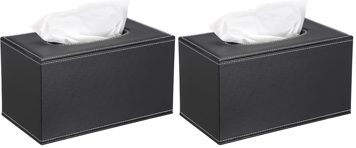 Sumnacon Tissue Box Cover Rectangle Linen Tissue Box Holder，Magnetic Bottom