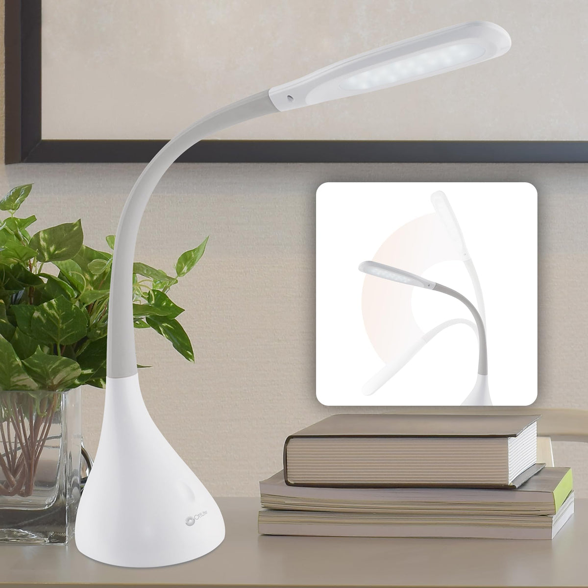 OttLite Creative Curves LED Desk Lamp, Black