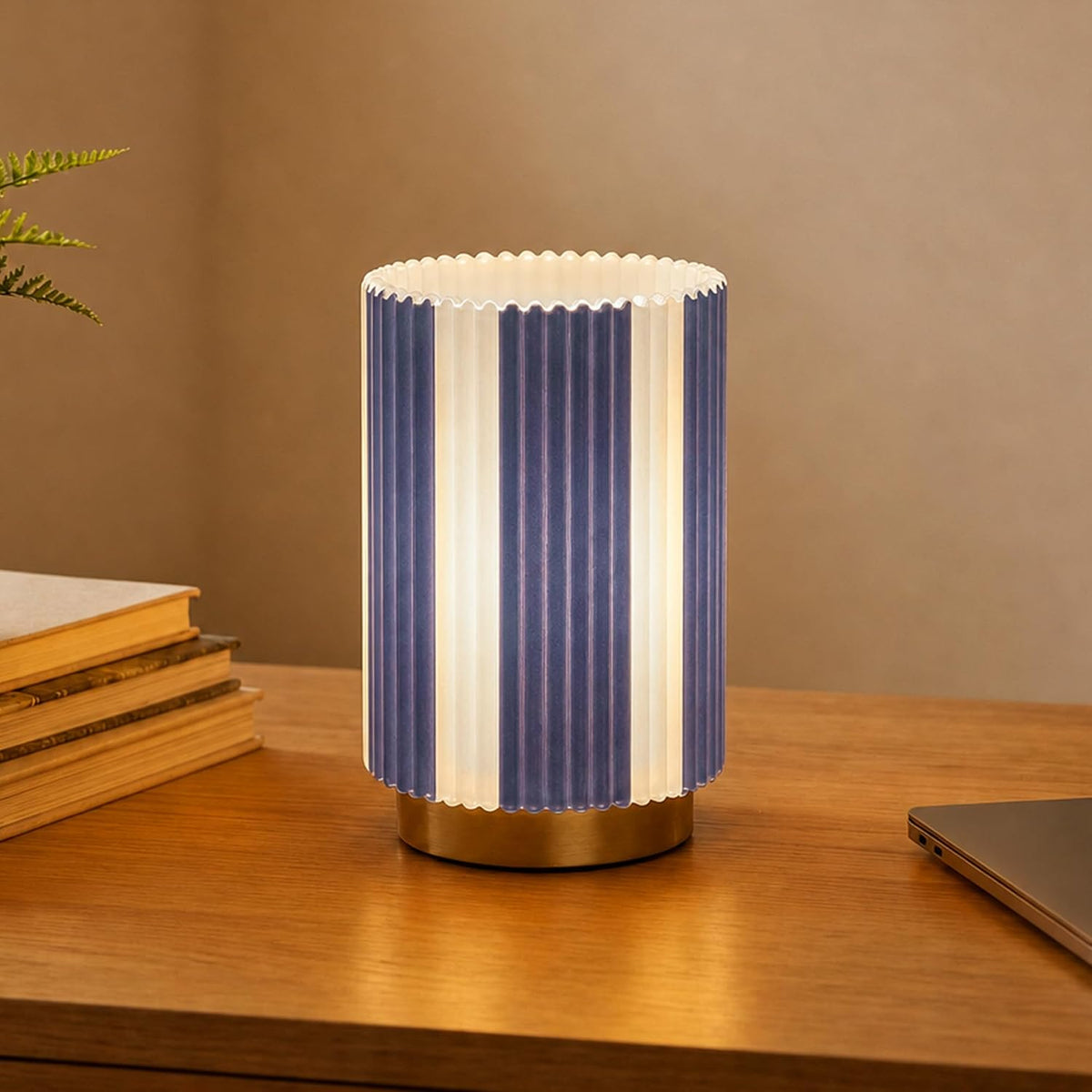 Battery Operated Lamp, Glass Cordless Table Lamp with Timer