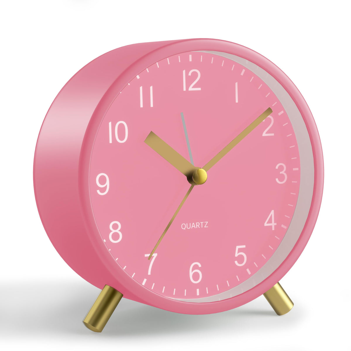 JALL Analog Alarm Clock, 4 inch Super Silent Non Ticking Small Clock with Night Light, Battery Operated, Simple Design, Old Fashioned Style Ideal Decor, for Bedroom, Bedside, Desk, Adult, Gift, Green