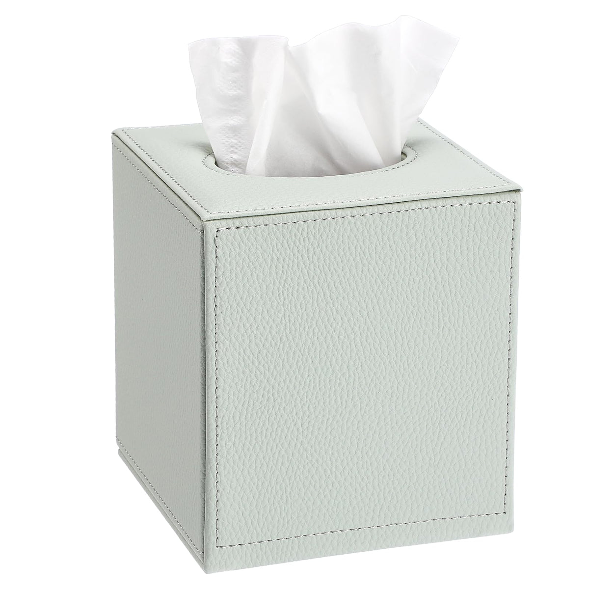 Sumnacon Tissue Box Cover Square,Magnetic Bottom PU Tissue Box Holder,Blue