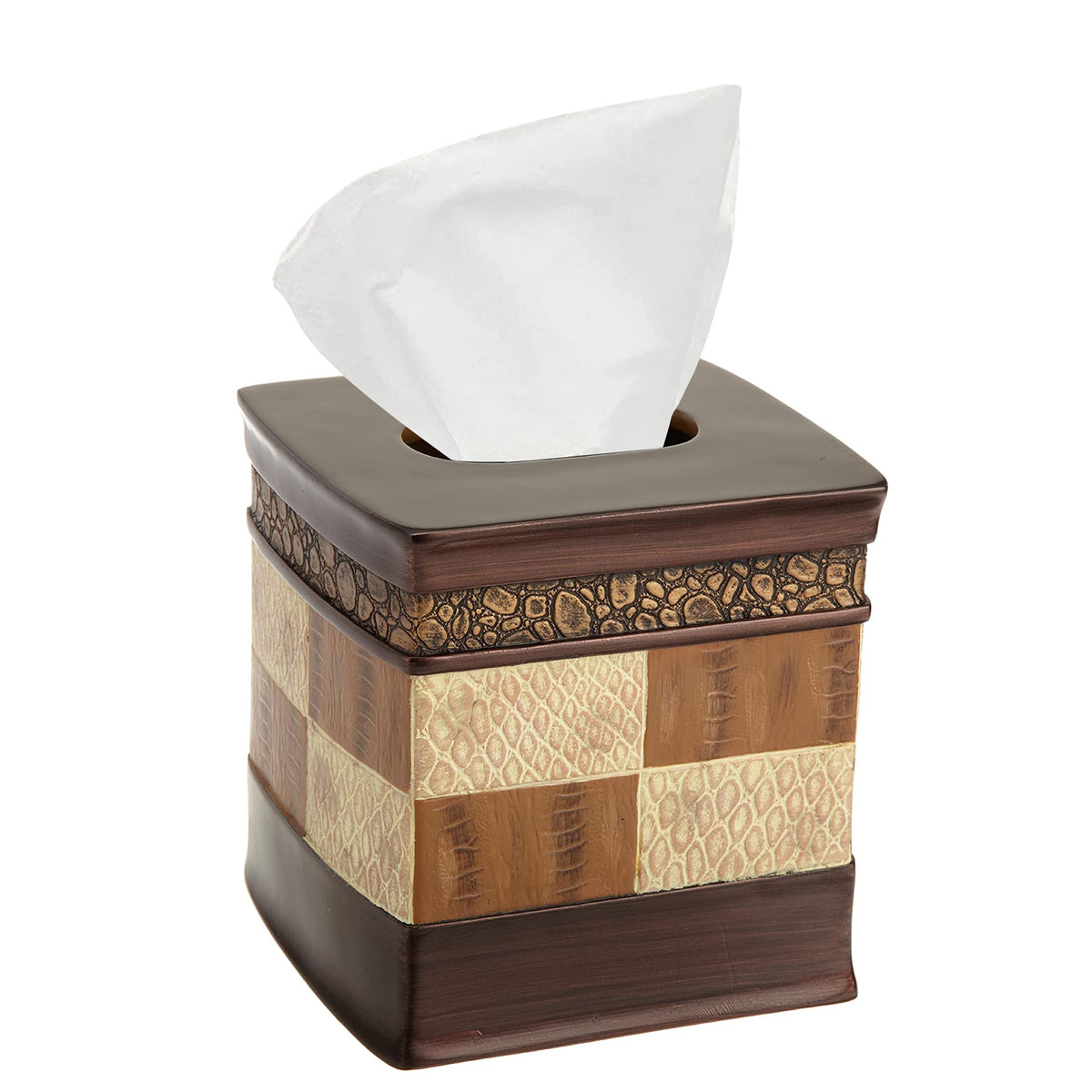 Resin Tissue Box Cover for Modern Home Decor - Minimalist Square Tissue Box Holder for Guest Room, Bedroom, Bathroom, Tabletop & Office - Durable and Aesthetic Tissue Holder, Capri
