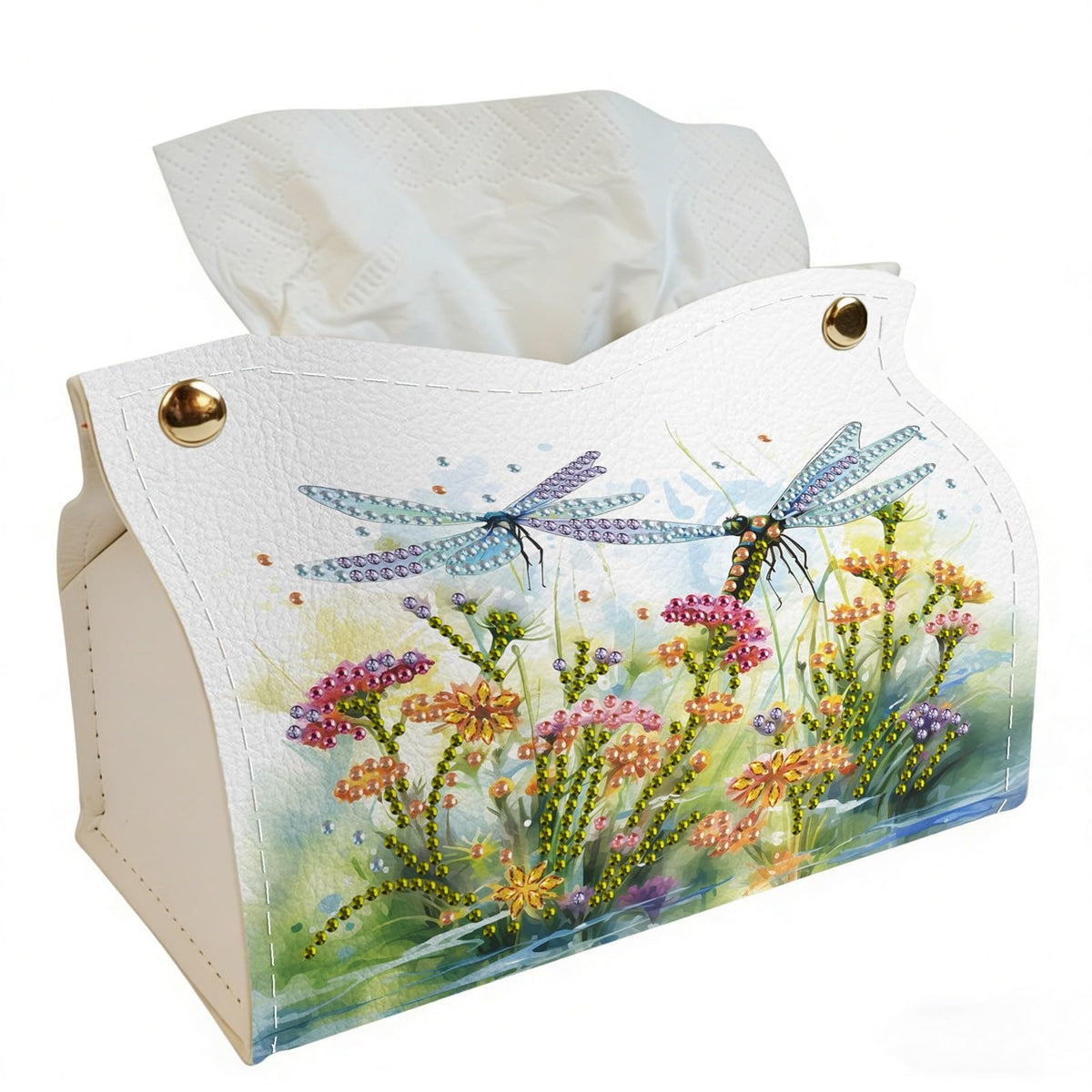 DoxQcs DIY Diamond Art Painting PU Leather Tissue Box Cover Holder