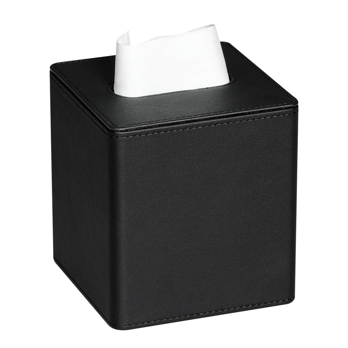 PU Leather Tissue Box Cover, Square Tissue Holder (Olive Green)