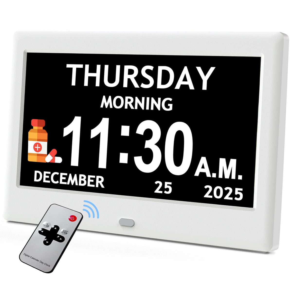 7'' Dementia Clocks for Seniors, Large Display Digital Clock with Date Time