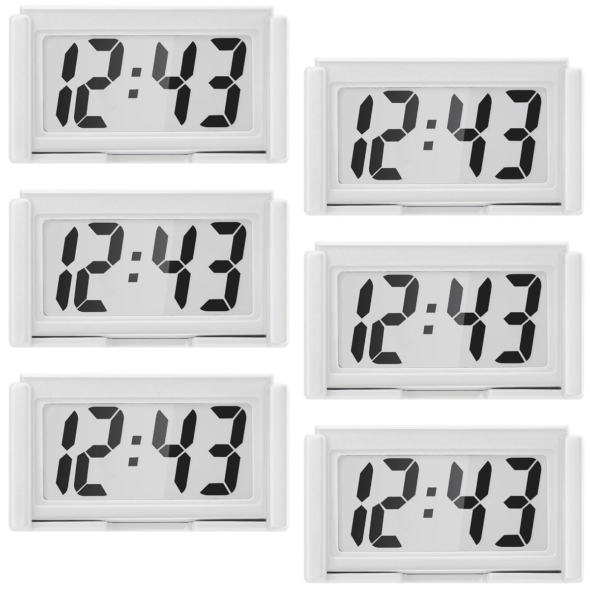 Frienda 3 Pieces Mini Small Digital Clock Stick On,Black