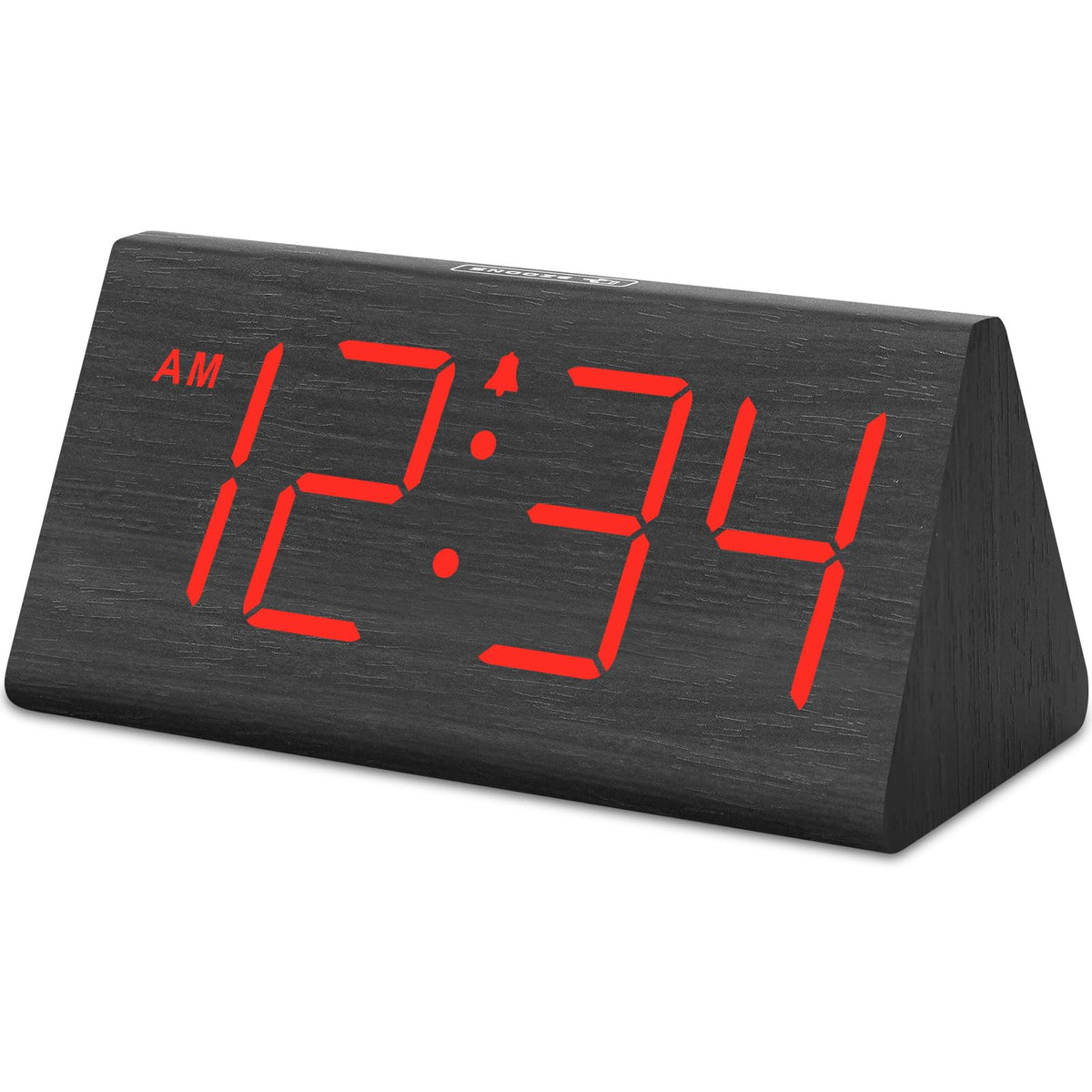 DreamSky Wooden Digital Alarm Clock for Bedrooms with Large Numbers