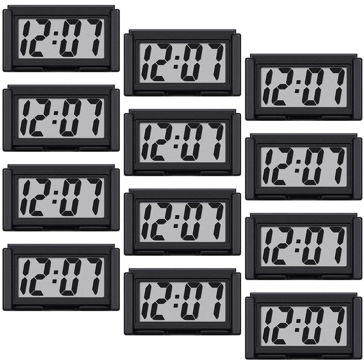 Frienda 3 Pieces Mini Small Digital Clock Stick On,Black