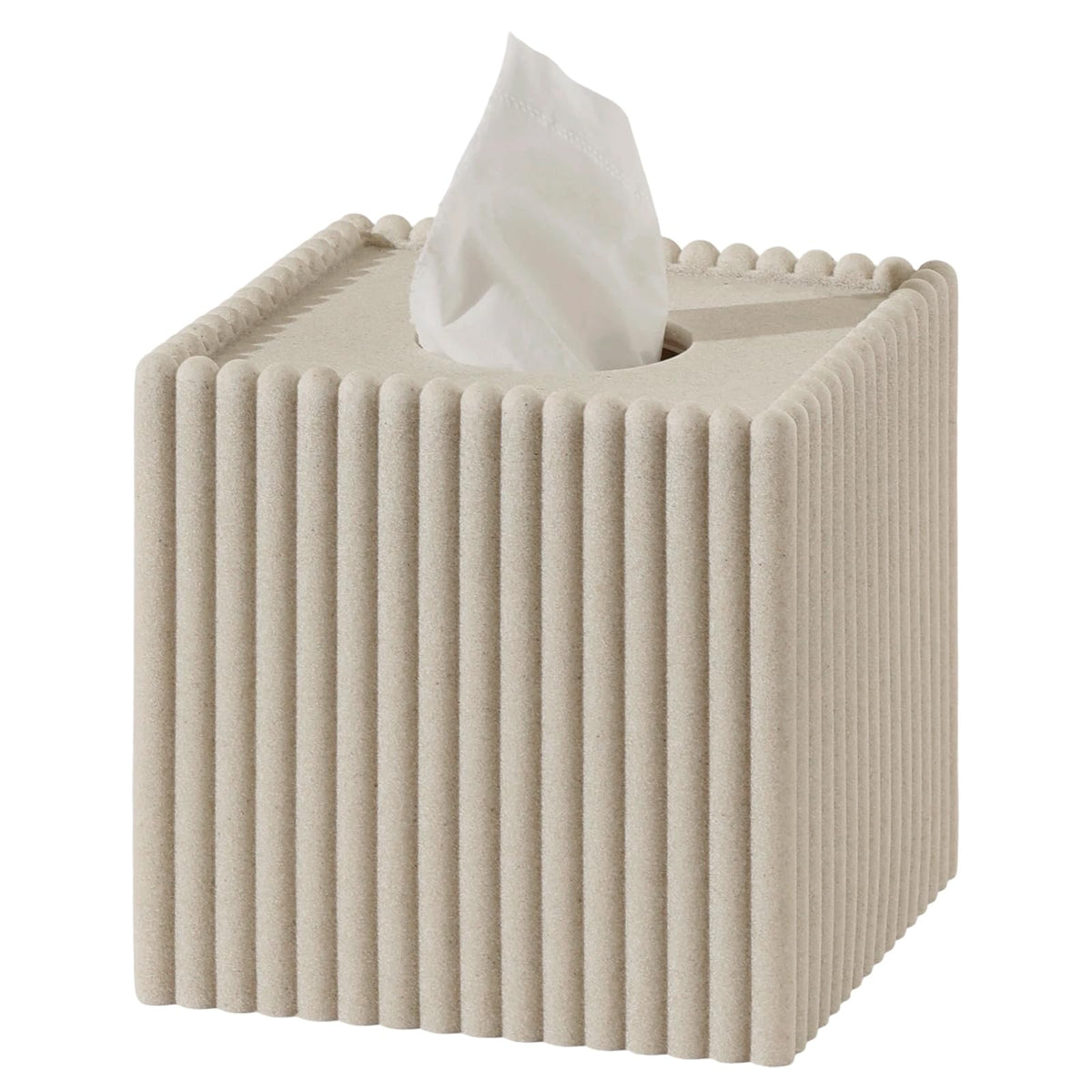 Tissue Box Cover Square, Sandstone Look Facial Tissue Holder,Beige
