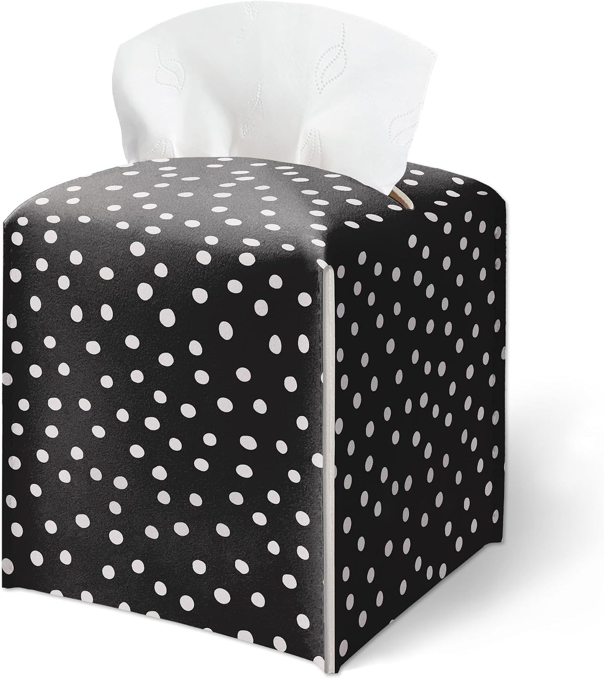 Pink Bow Stripes Tissue Box Cover, Cute Preppy Leather Tissue Box-Waterproof, Aesthetic Home Decor for Desktop Living Room Vanity Office, Gift Idea for Women & Friend, 5 x 5 Inches-A14