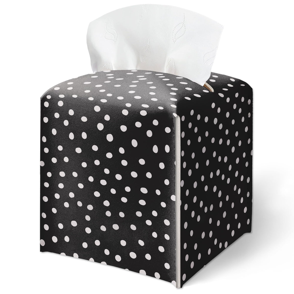 Pink Bow Stripes Tissue Box Cover, Cute Preppy Leather Tissue Box-Waterproof, Aesthetic Home Decor for Desktop Living Room Vanity Office, Gift Idea for Women & Friend, 5 x 5 Inches-A14