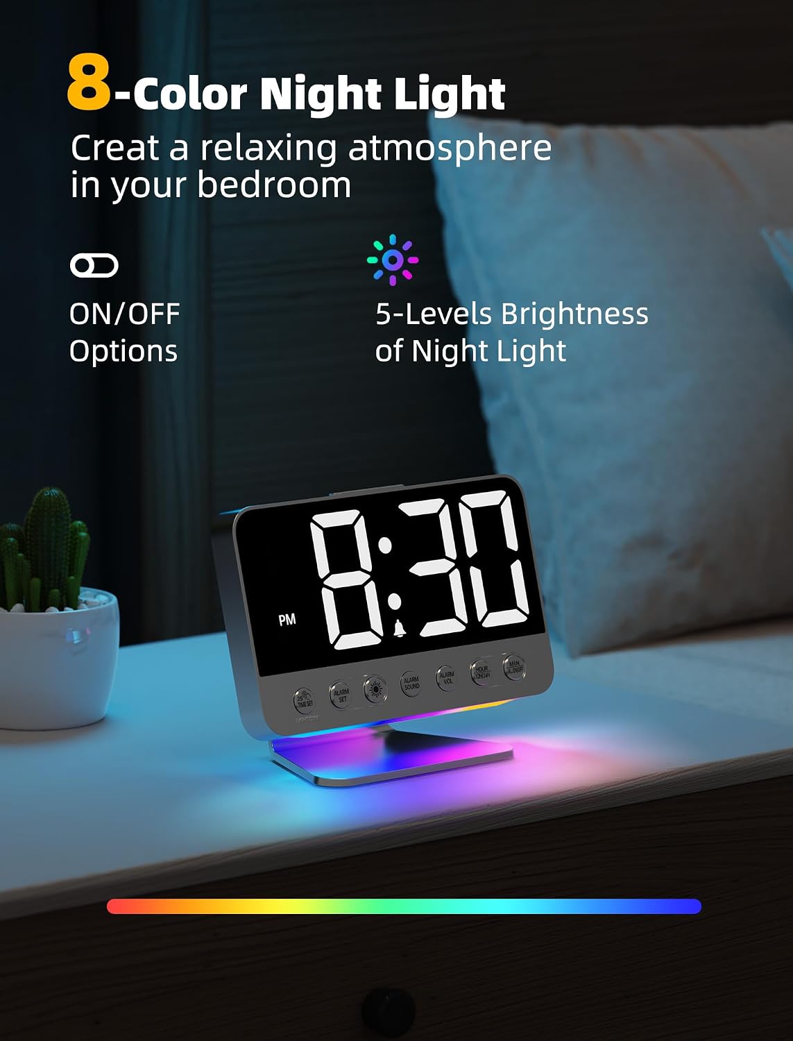 Odokee Digital Alarm Clocks for Bedrooms: Easy to Read Across The Room