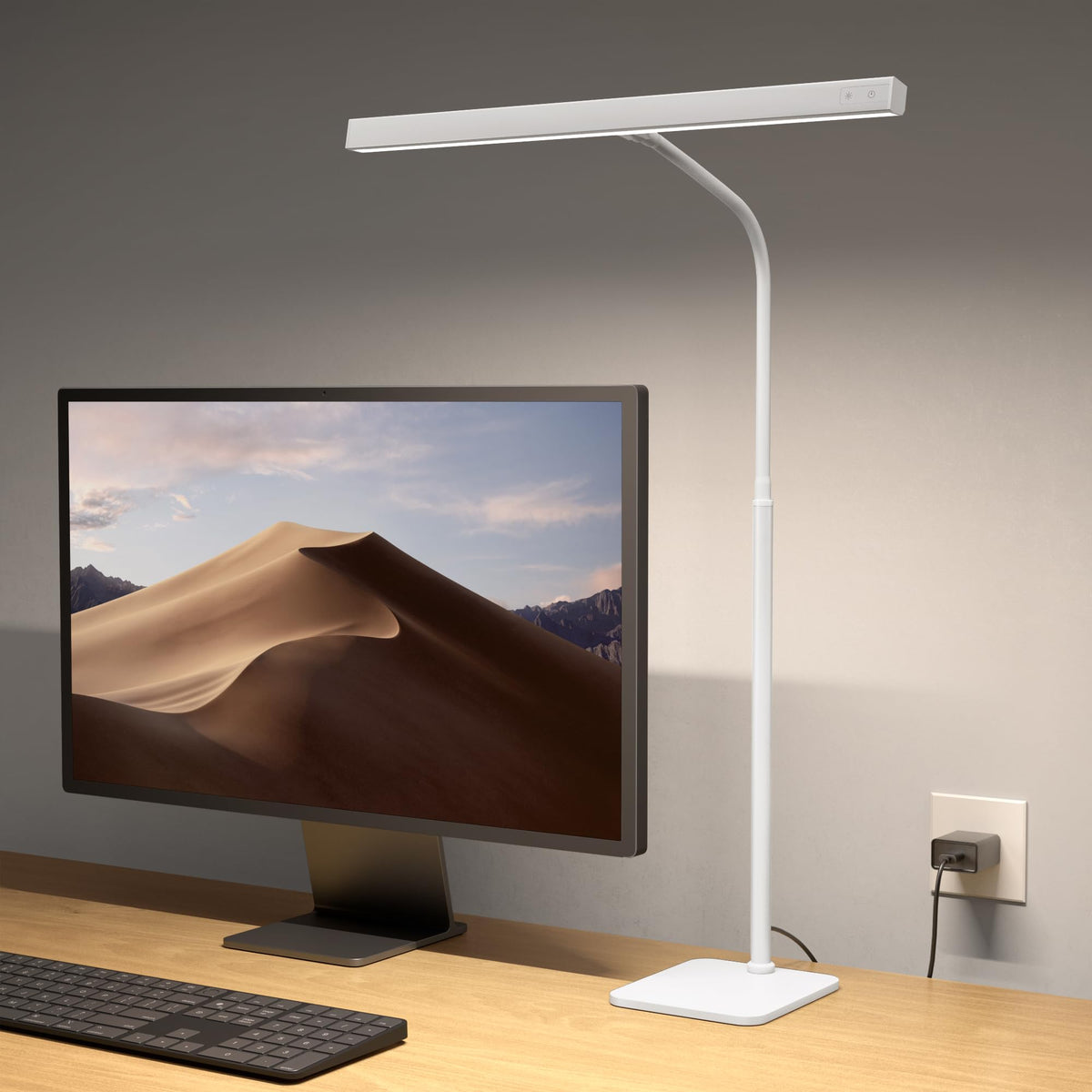 SUPERDANNY LED Desk Lamp for Home Office, Eye-Caring Desk Light with Base