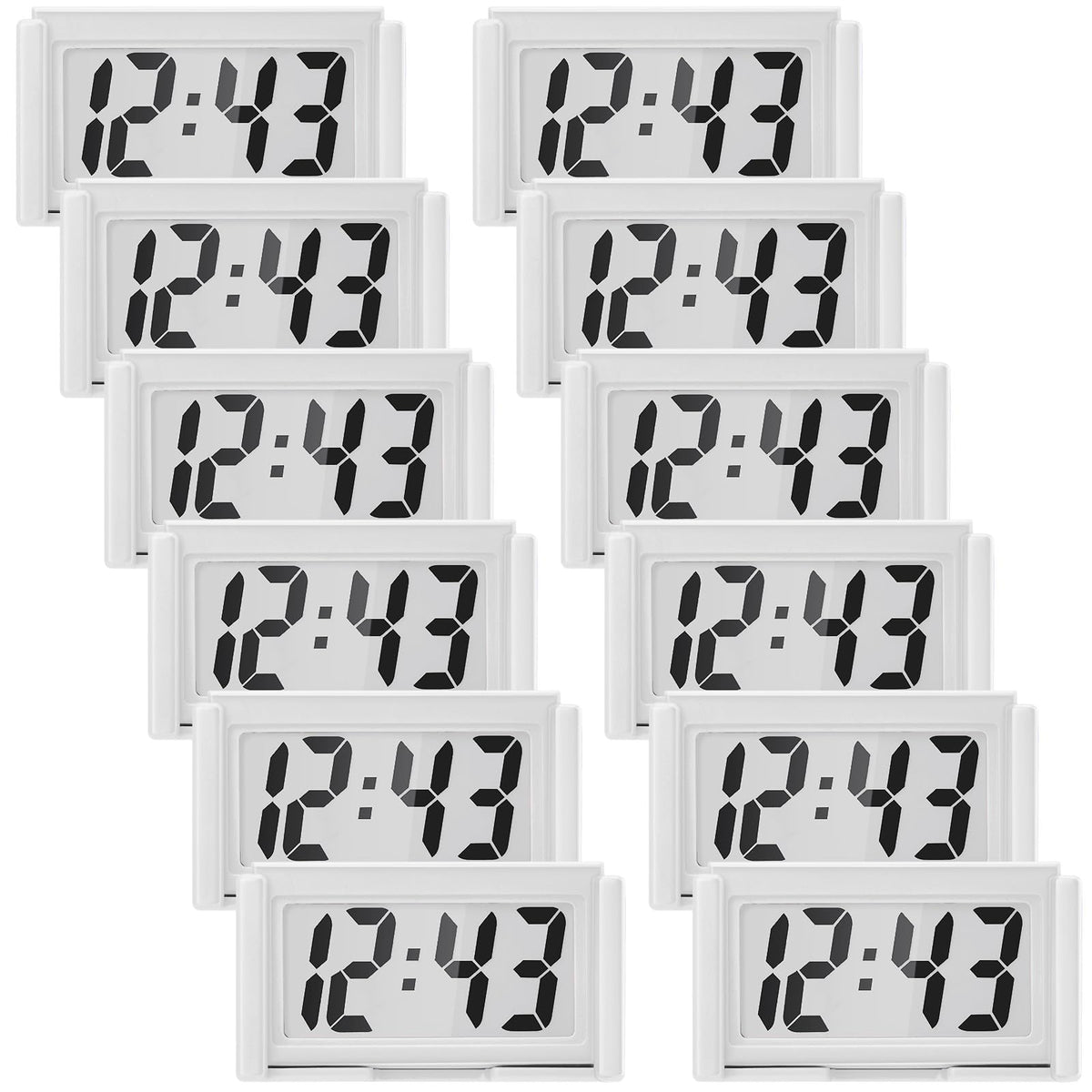 Frienda 3 Pieces Mini Small Digital Clock Stick On,Black