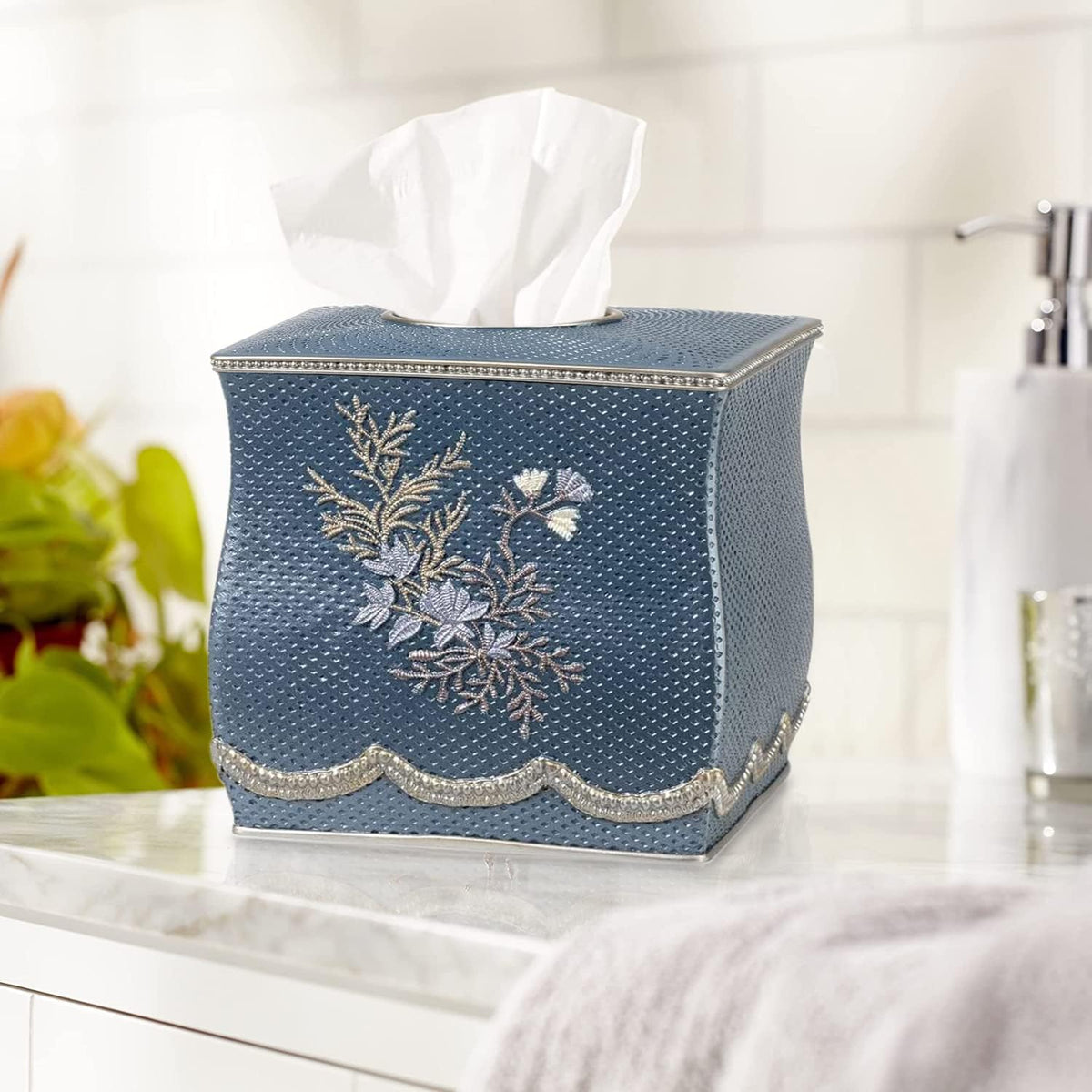 Resin Tissue Box Cover for Modern Home Decor - Minimalist Square Tissue Box Holder for Guest Room, Bedroom, Bathroom, Tabletop & Office - Durable and Aesthetic Tissue Holder, Capri