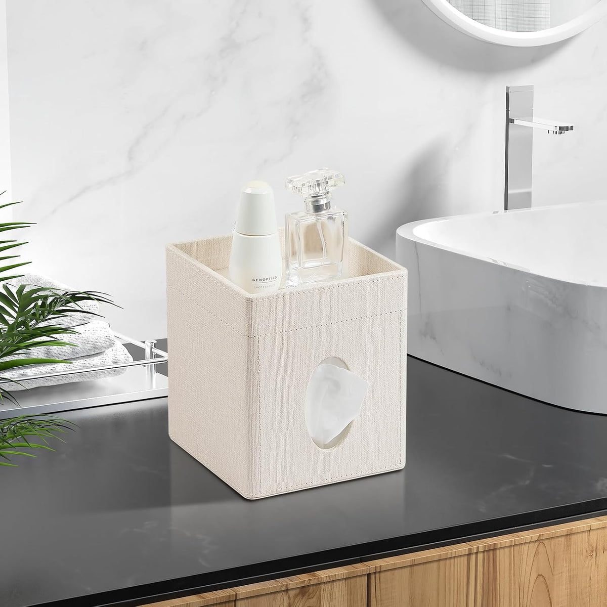 PU Leather Tissue Box Cover Square Tissue Box Holder Tissue Holder