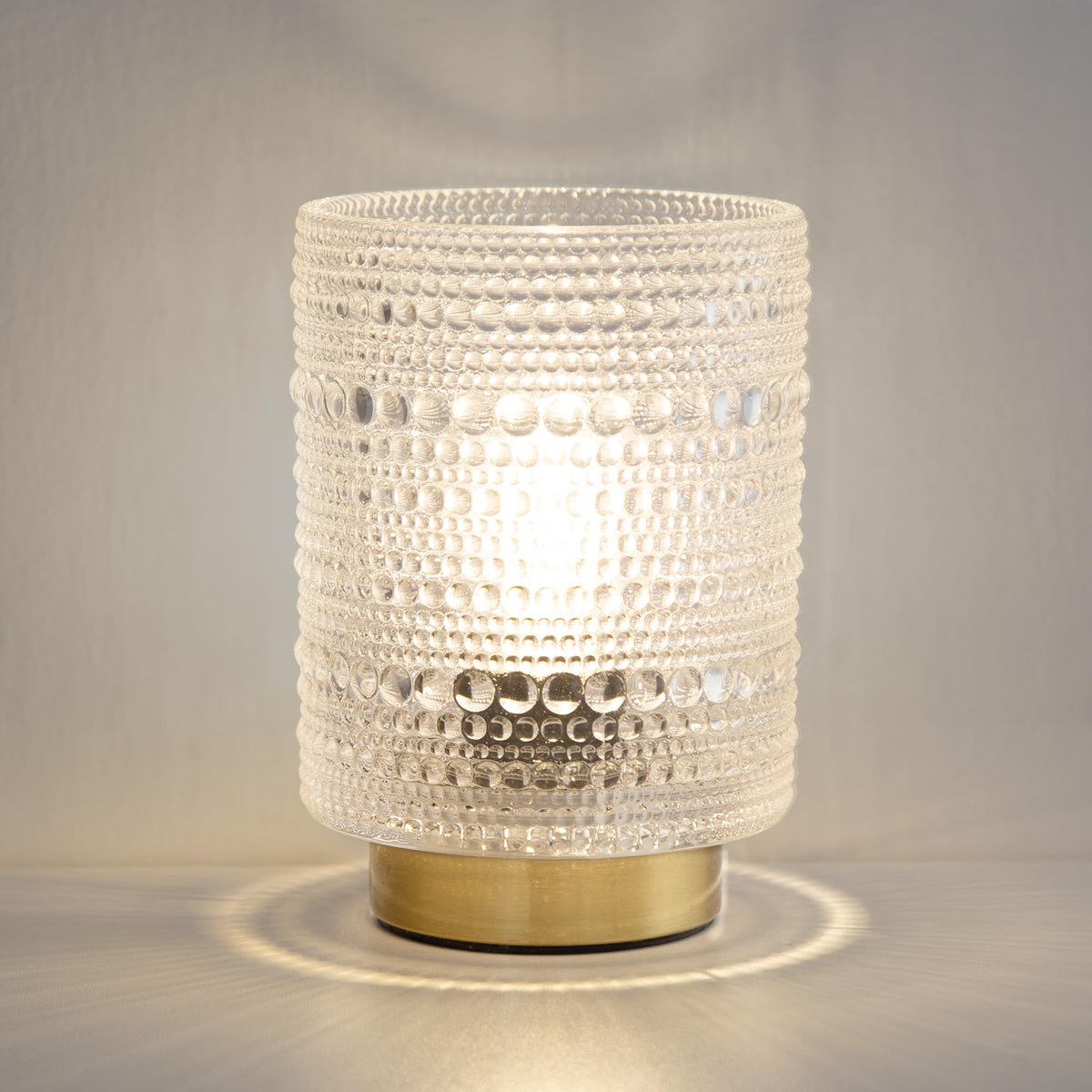 Battery Operated Lamp, Glass Cordless Table Lamp with Timer