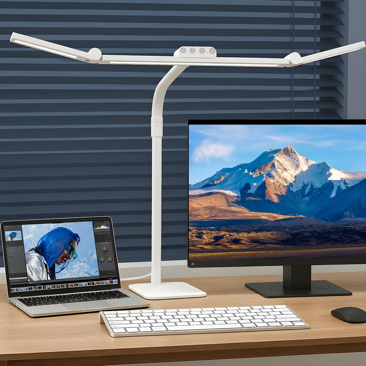 LED Desk Lamp for Home Office with Base, 28.2" Adjustable Gooseneck Swing Arm Ultra Bright Desk Light, Dimmable Architect Table lamp for Desktop Computer Light, Reading, Study, Workbench