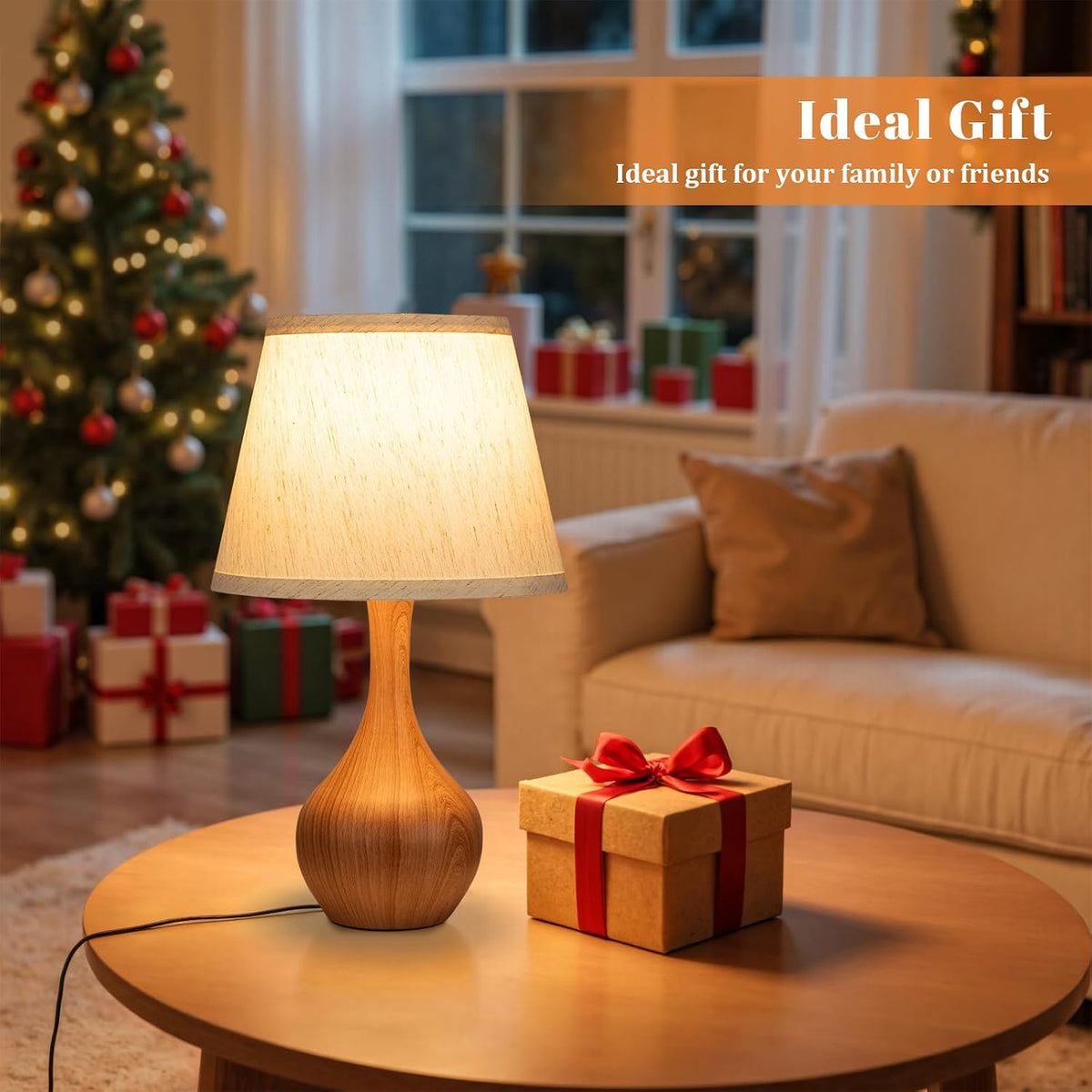 16.1" Touch Table Lamp for Nightstand, 3 Way Dimmable Small Bedroom Lamp