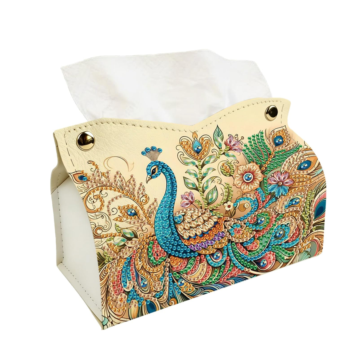 DIY Diamond Art Tissue Box Holder Kit, PU Leather Diamond Painting Folded Facial Tissue Holder, Crystal Art Storage Box Organizer for Home Office Desktop Decor (Sea Turtle)