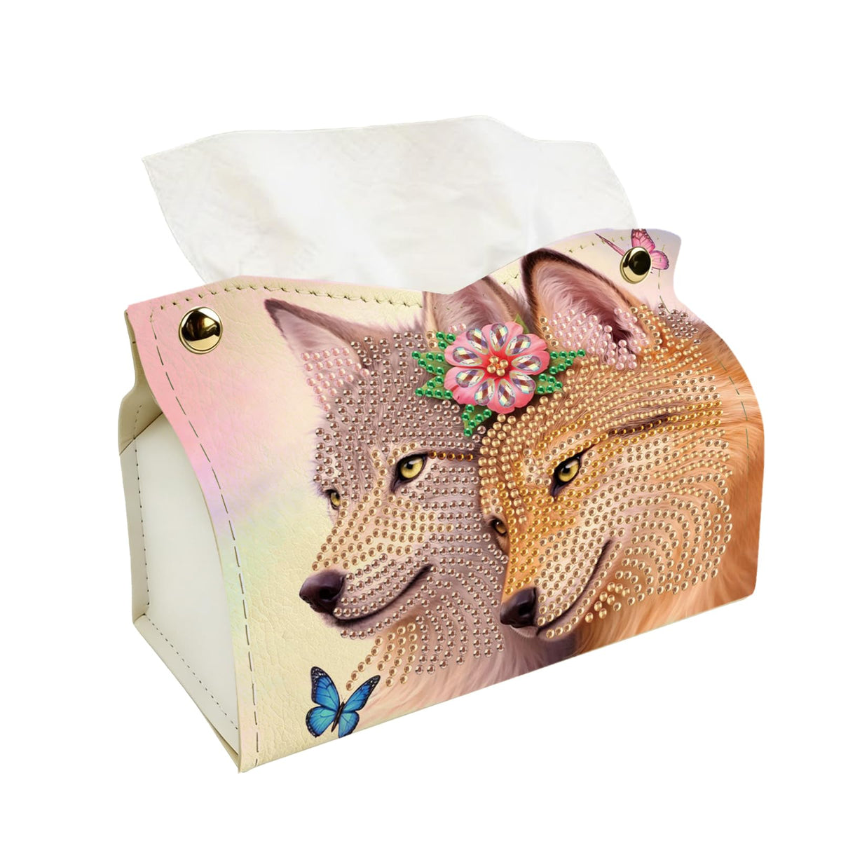 DIY Diamond Art Tissue Box Holder Kit, PU Leather Diamond Painting Folded Facial Tissue Holder, Crystal Art Storage Box Organizer for Home Office Desktop Decor (Sea Turtle)
