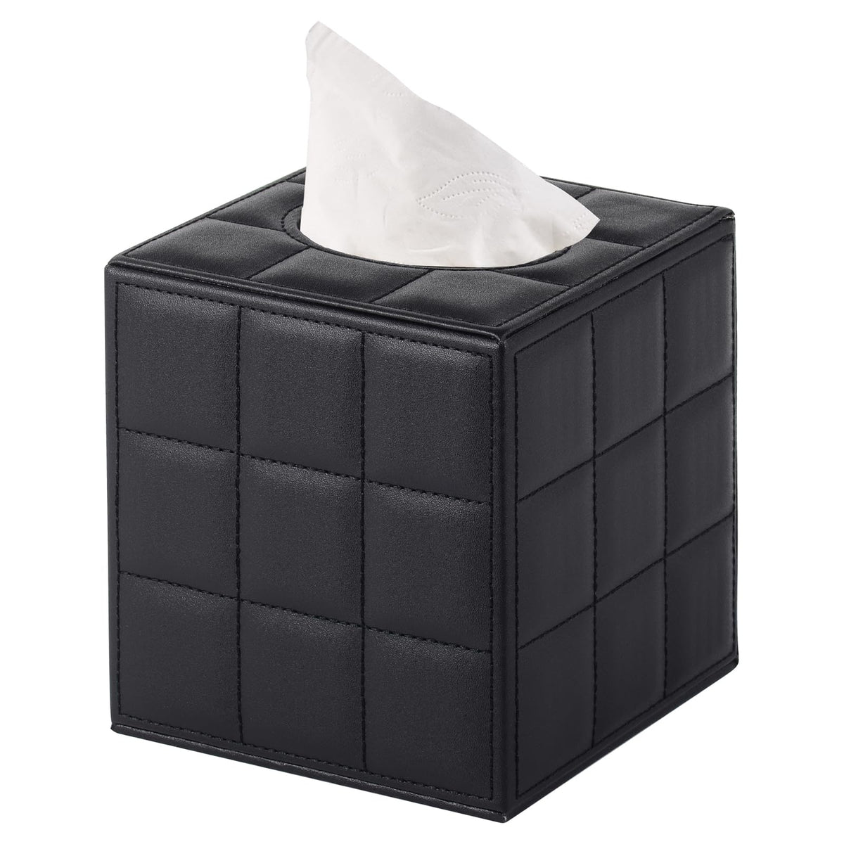 Tissue Box Cover Square,Modern Leather Tissue Box Holder for Napkin Facial Paper Organizer Bottom with Magnet Reinforcement for Home/Hotel/Restaurant/Office/car/Living Room(Retro)
