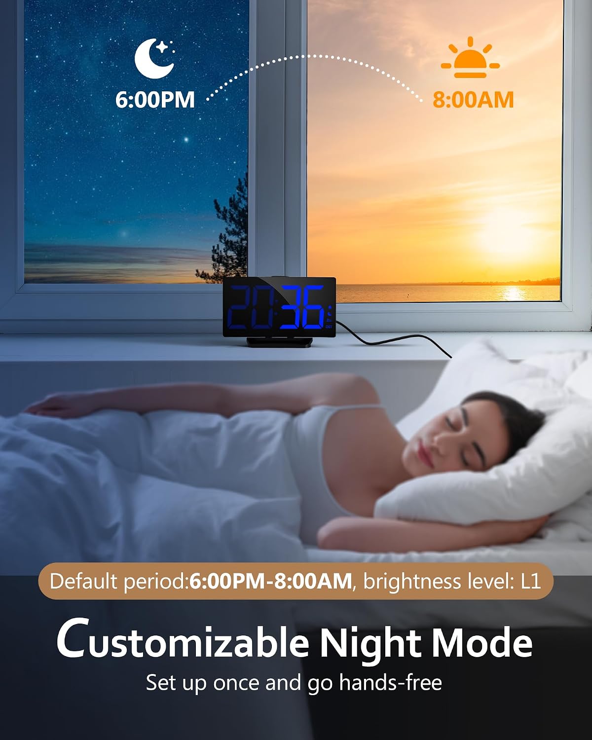 GOLOZA Digital Alarm Clock for Bedrooms, Digital Clock for Kids