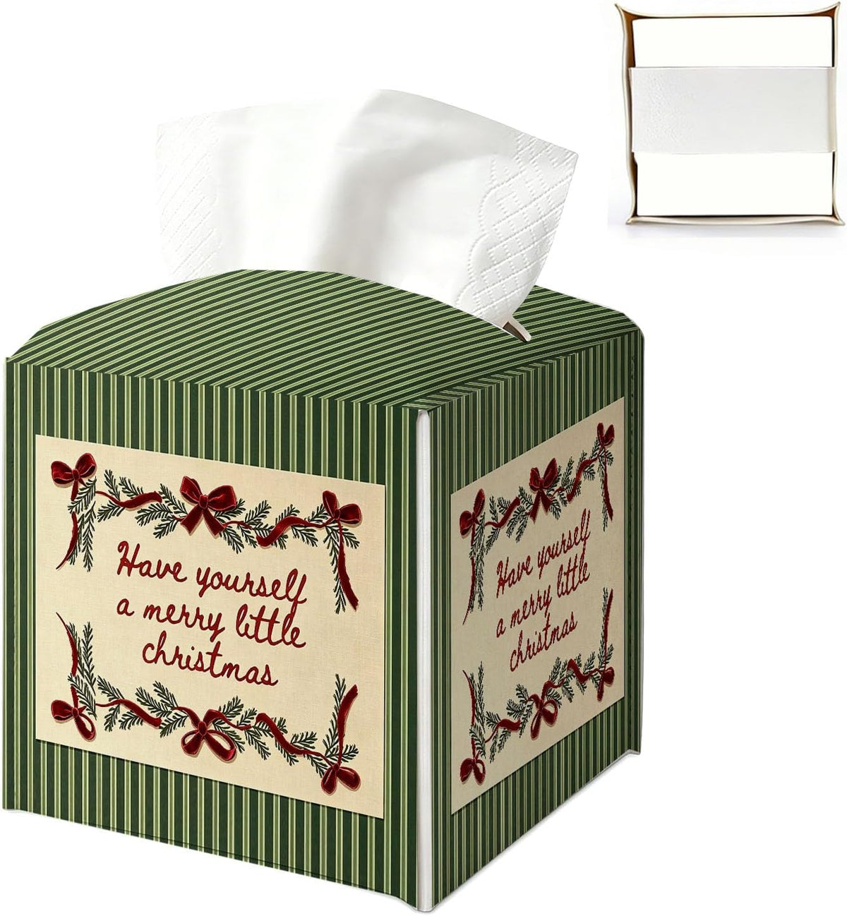UTELKA Blue and White Hydrangea Square Tissue Box Cover 5.4x5.4x5.3 in