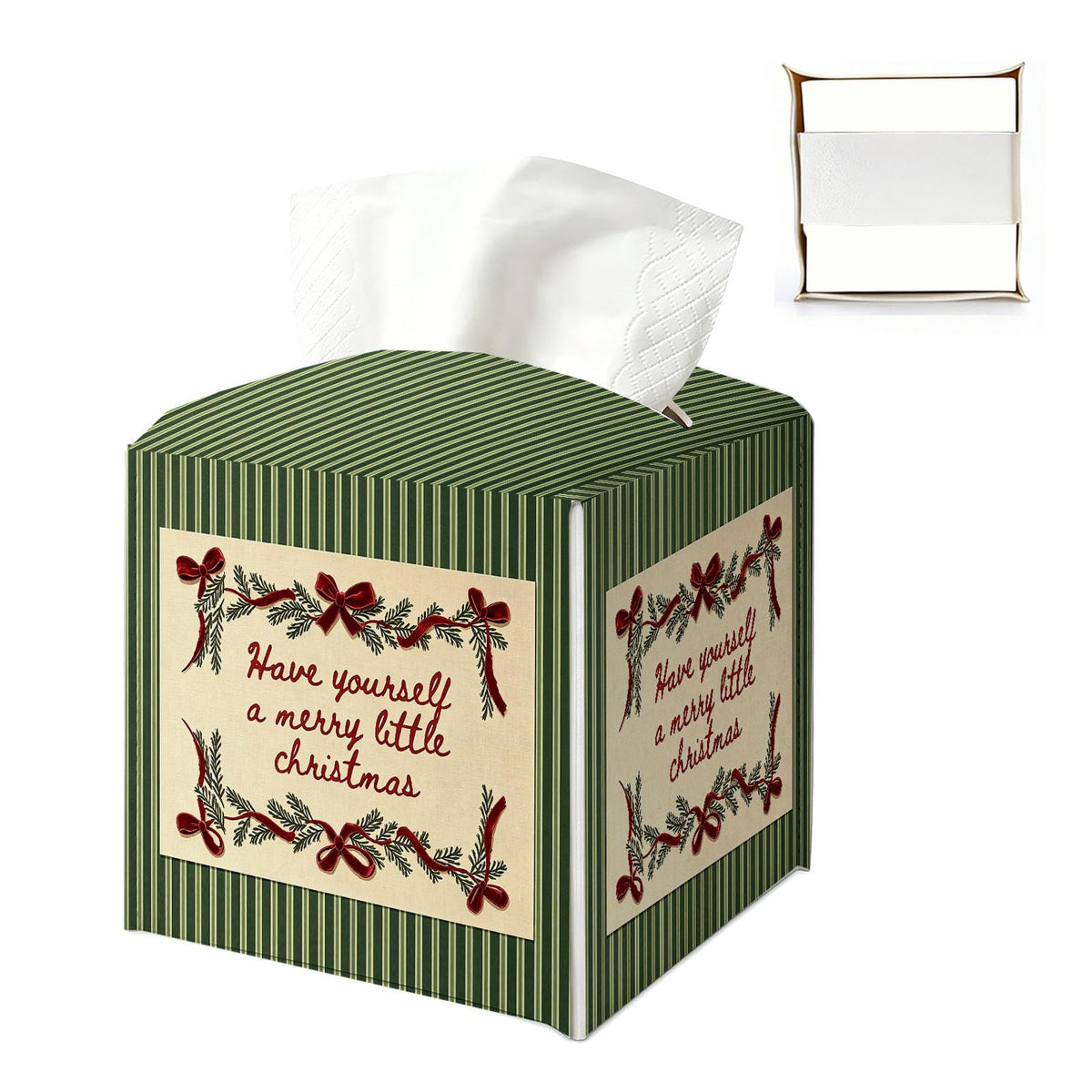 UTELKA Blue and White Hydrangea Square Tissue Box Cover 5.4x5.4x5.3 in