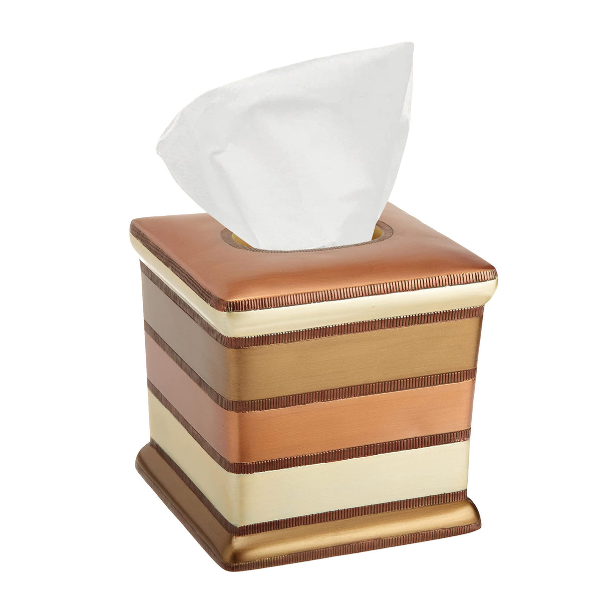 Resin Tissue Box Cover for Modern Home Decor - Minimalist Square Tissue Box Holder for Guest Room, Bedroom, Bathroom, Tabletop & Office - Durable and Aesthetic Tissue Holder, Capri