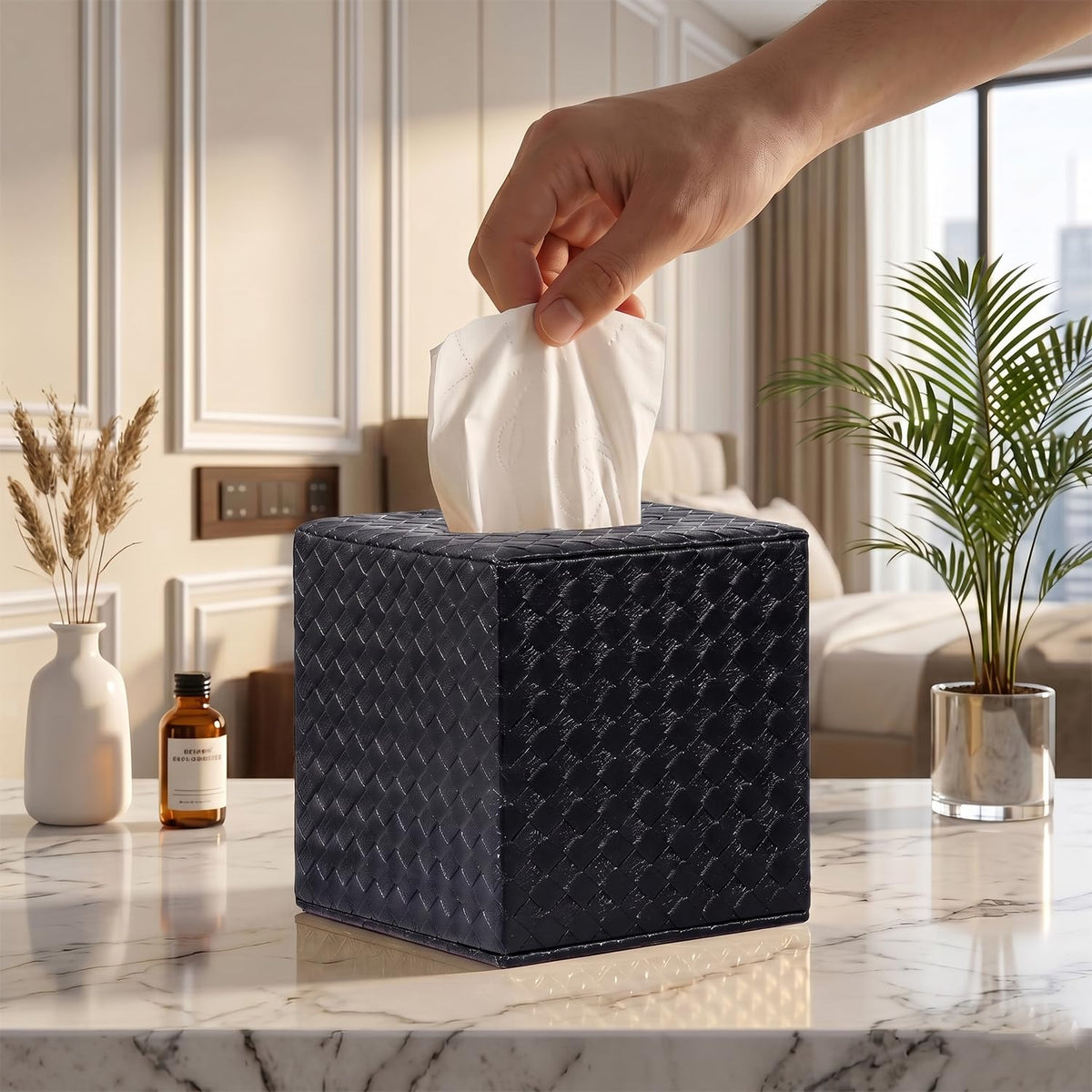 Gold Tissue Box Cover,Tissue Box Cover Square,Gold Tissue Box Holders,Tissue Holder for Bathroom Accessories,Bathroom Tissue Holders