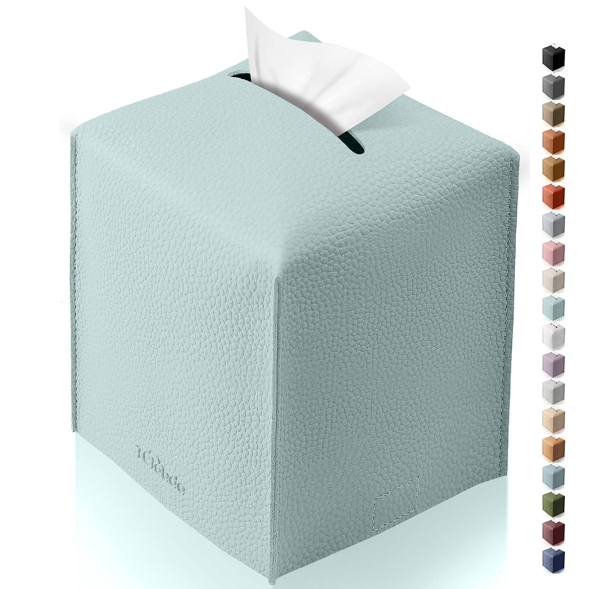 Tissue Box Cover for PU Leather, Modern Simple Solid Color Holder Square Tissue Bag, Ideal for Bathrooms,Office,Car,Outdoor Tent,Dining Table,5"X5"X5", Single Cocoa Brown