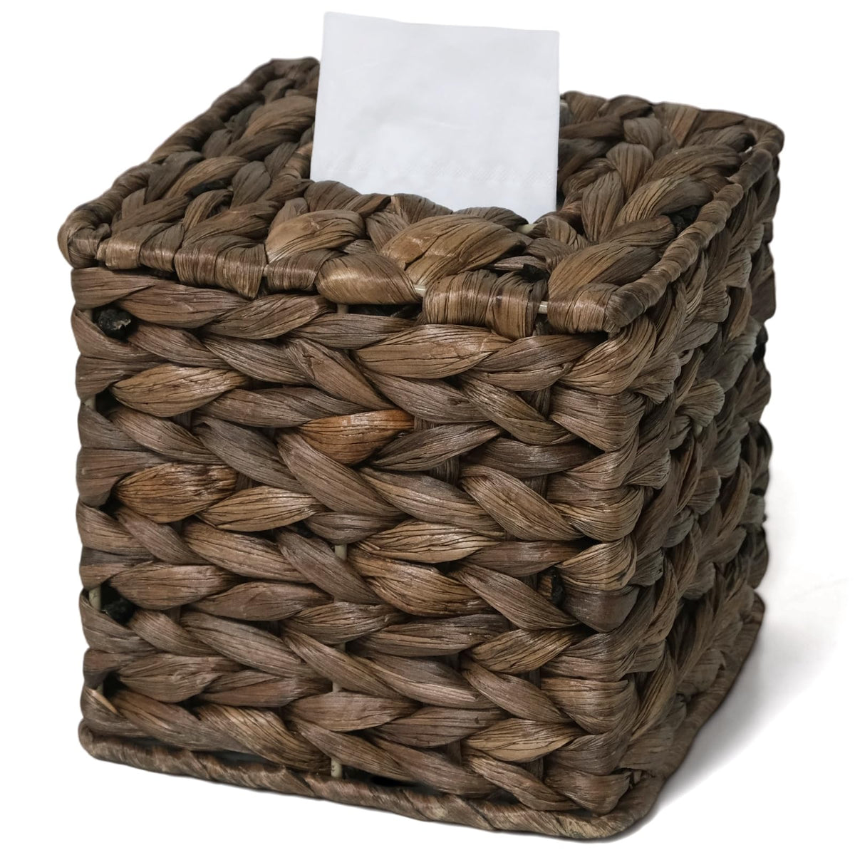 Wicker Tissue Box Cover Square, Handwoven Facial Tissue Napkin Box Holder