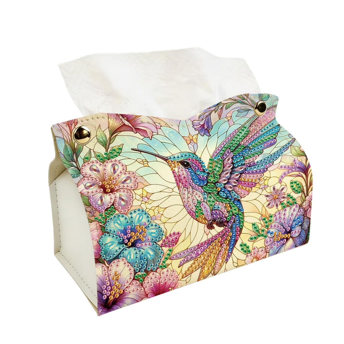 DIY Diamond Art Tissue Box Holder Kit, PU Leather Diamond Painting Folded Facial Tissue Holder, Crystal Art Storage Box Organizer for Home Office Desktop Decor (Sea Turtle)