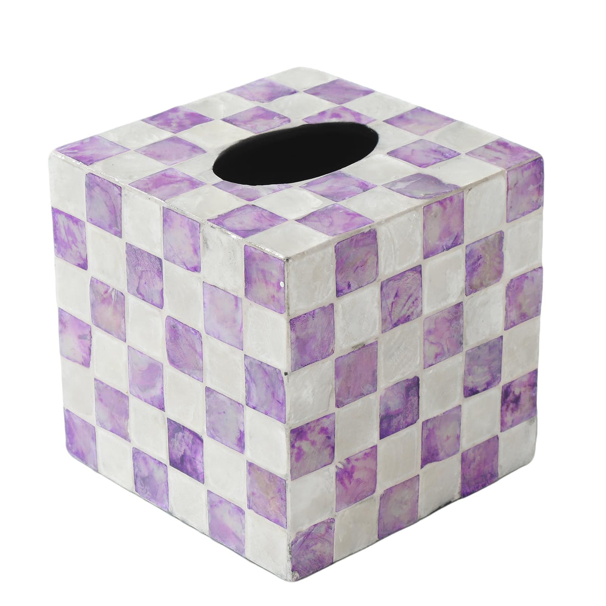 Coeusy Capiz Shell Tissue Box Cover, Decorative Tissue Box Holder, 5.8''