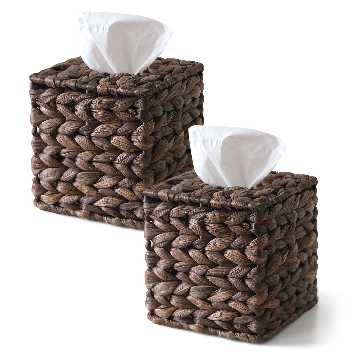 Wicker Tissue Box Cover, Rattan Tissue Box Holder Square
