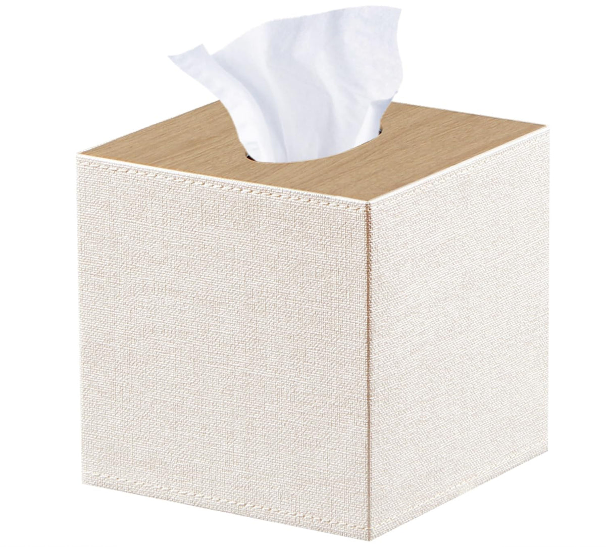 PU Leather Tissue Box Cover Square, Aesthetic Facial Tissue Cube Box Holder