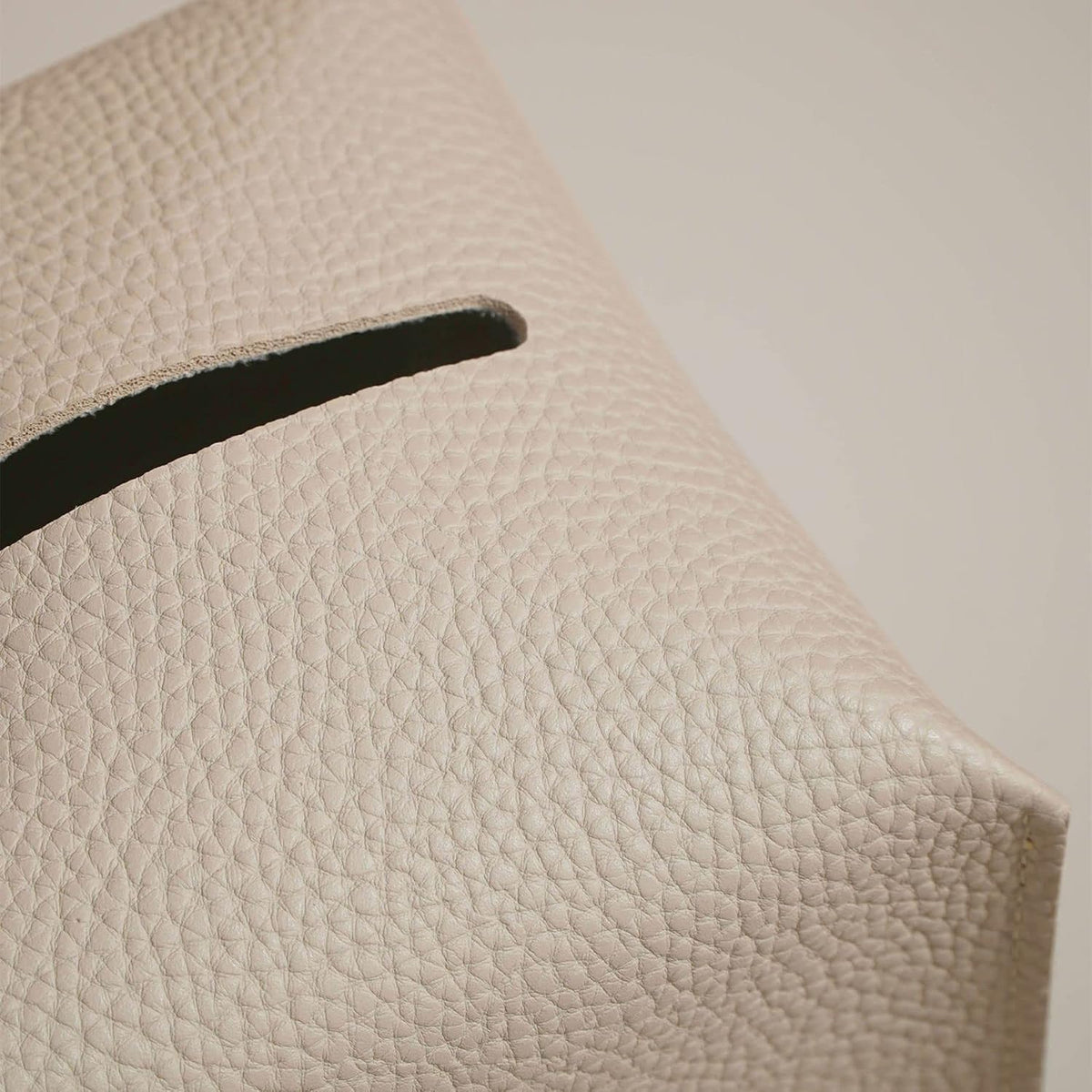 OLETHA Square Tissue Box Cover, Aesthetic Desk Decor, Light Taupe