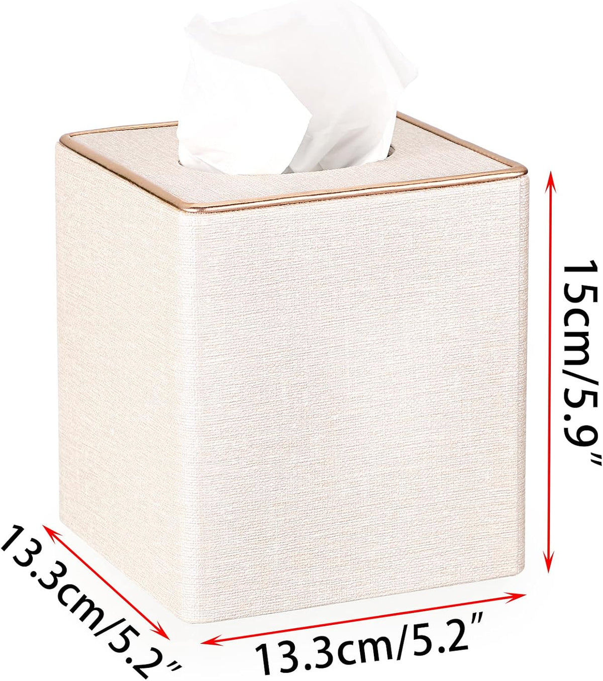 Sumnacon Square Linen Tissue Box Cover,Magnetic Bottom Tissue Box Holder