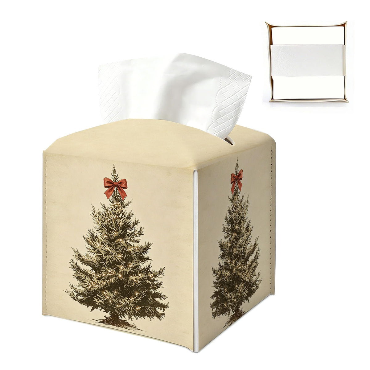 UTELKA Blue and White Hydrangea Square Tissue Box Cover 5.4x5.4x5.3 in