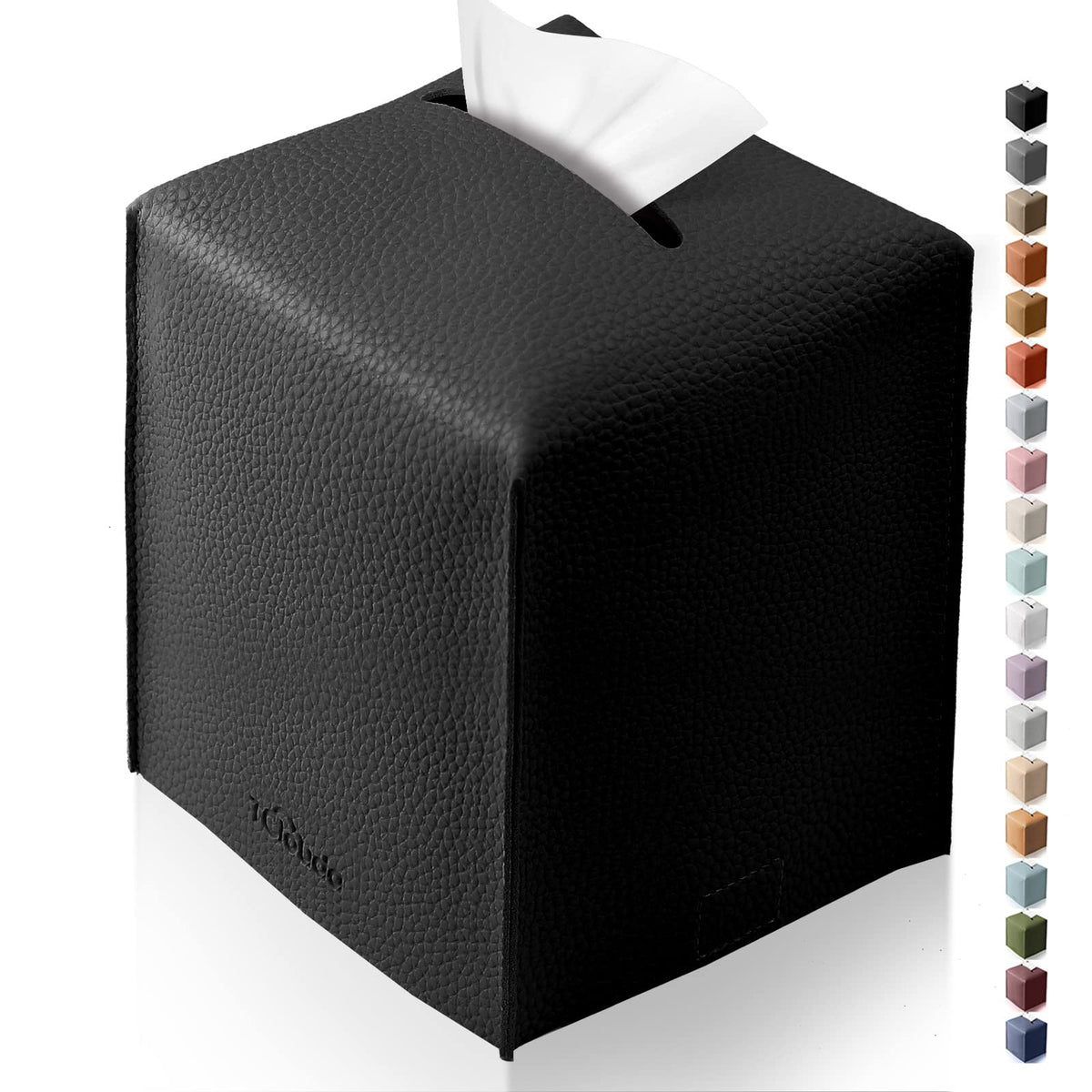 Tissue Box Cover for PU Leather, Modern Simple Solid Color Holder Square Tissue Bag, Ideal for Bathrooms,Office,Car,Outdoor Tent,Dining Table,5"X5"X5", Single Cocoa Brown